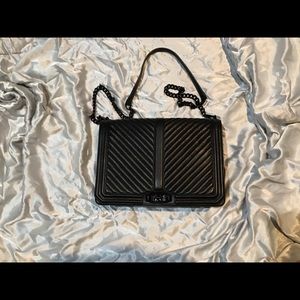 Black Rebecca Minkoff  Chevron Shoulder Hand Bag